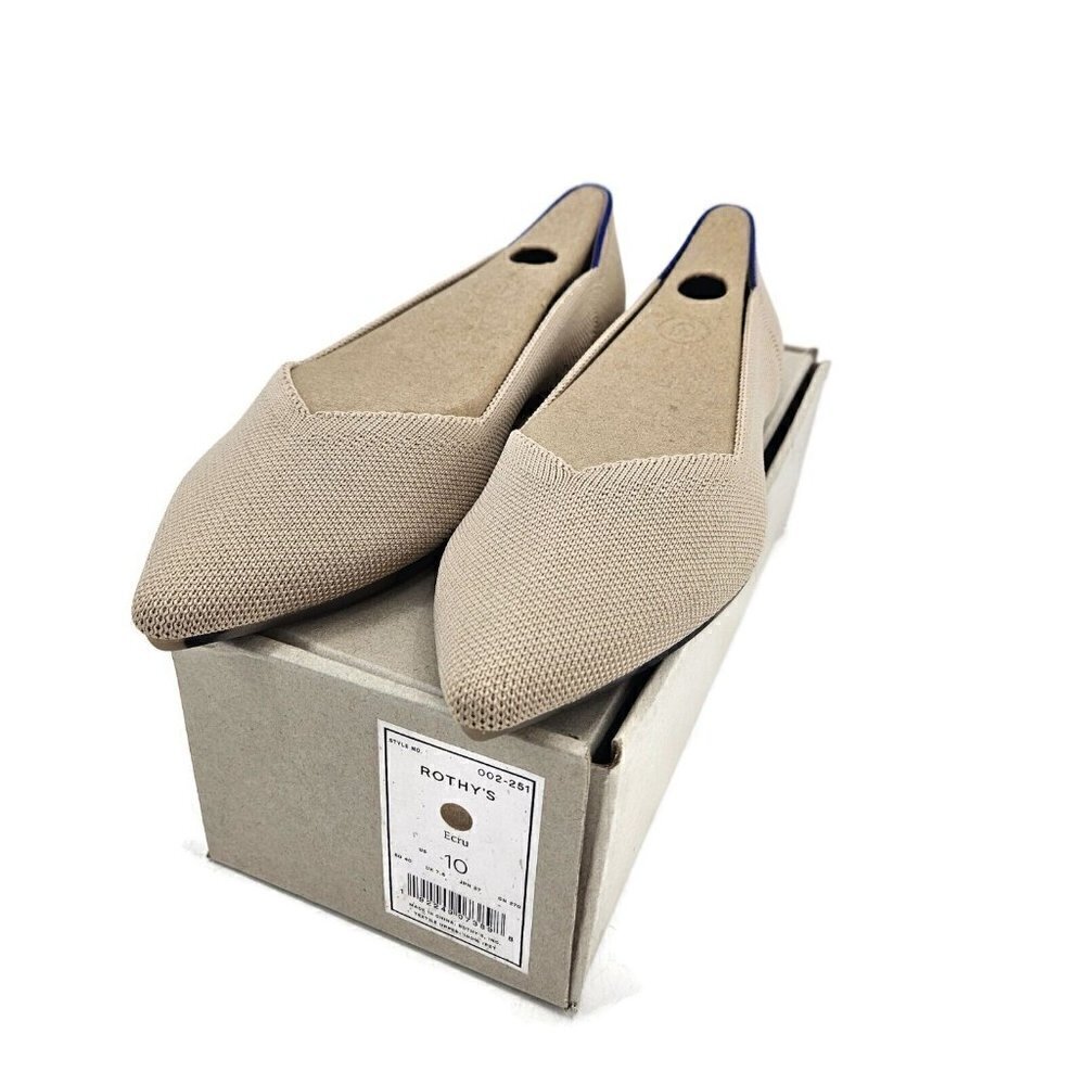New Rothy's The Point Shoes Womens 10 Ecru Rothys Slip Ons - Picture 2 of 13